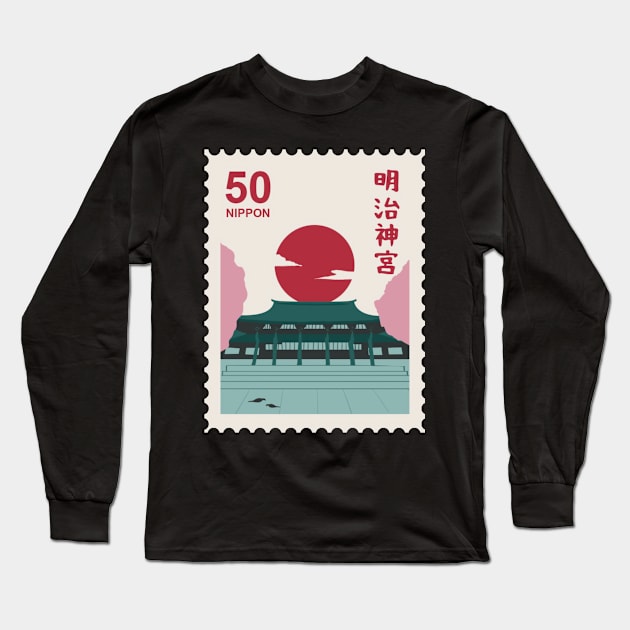 Japan Sun Temple Long Sleeve T-Shirt by DesignIndex